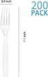 200 Count Clear Disposable Plastic Forks, Heavy Weight Disposable Forks Plastic Utensils for Parties, Picnics, Big Event, Daily Use by MOACOCK