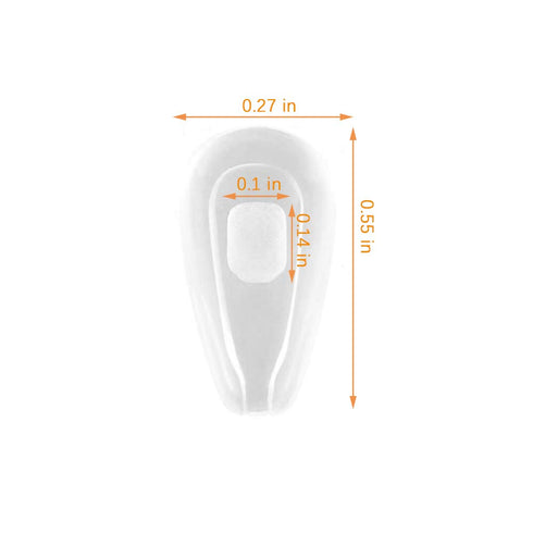 Push-in Eyeglass Nose Pads, BEHLINE Soft Silicone Air Cushion Replacement Nosepad, Clear (5 Pairs)