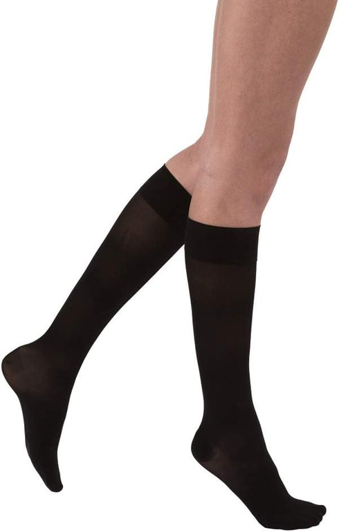 JOBST UltraSheer Knee High Compression Stockings, 15-20 mmHg, Closed Toe, Large, Classic Black