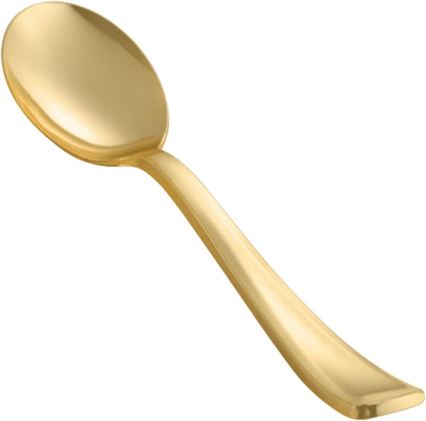 N9R 72Pcs Gold Plastic Spoons, Heavy Duty Disposable Cutlery for Parties