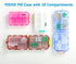 YEEHO 10 Pill Case - Portable Supplements Tablet Container Box with Compartments - Medicine Capsule Vitamin Foldable