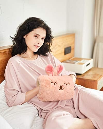 Milkycat Cute Hot Water Bottle with Soft CoverPortable Rechargeable Electric Hot Water Bag for Menstrual CrampsHot