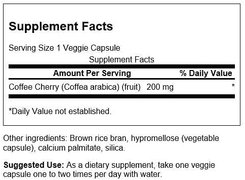 Swanson Full-Spectrum Coffee Cherry - Herbal Supplement Promoting Immune System Support & Delivering Essential Phytonutrients - Natural Overall Wellness Support - (60 Veggie Capsules, 200mg Each)