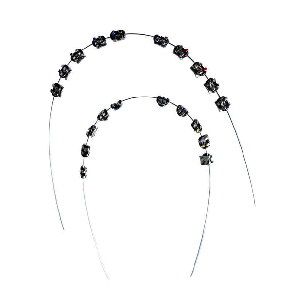 Angzhili 1 Pack Temporary Tooth Decoration with Metal Wires,Metal Bracket and Orthodontic Ligature Ties,Practice Props for Dental Students (Black)