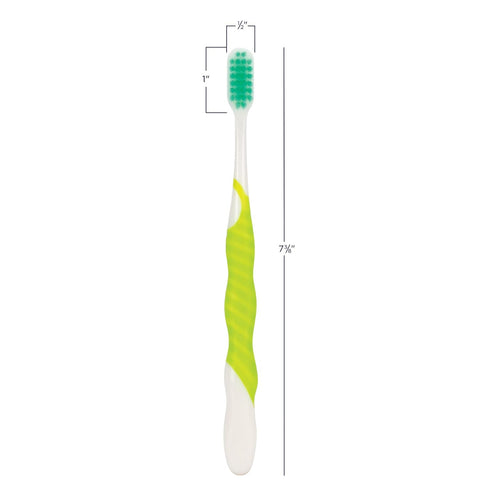 SmileGoods A282 Toothbrush, 28 Tuft, Soft Bristle, Individually Packaged, Assorted Colors, Bulk Pack of 72