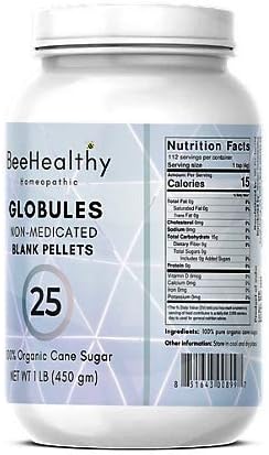 Warsan Homeopathic #25. 1lb. 100% Globules Made with Organic Cane Sugar