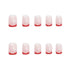 RikView Press on Nails Short French Tip Oval Nail Tips, Glossy Fake Nails with Design, Full Cover