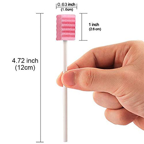 (50 Pack) Disposable Sterile Oral Swabs, Unflavored Dental Sponge Swabsticks for Mouth or Gum Cleaning