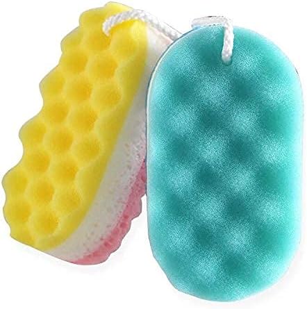 Pack of 3 Exfoliating Foam Sea Sponge, Soft Bath Shower Sponges for Women Men, Extra Large Size