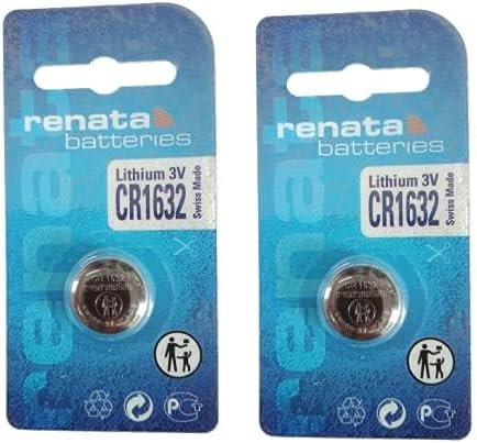 Renata CR1632 Batteries, 3V Lithium Coin Cell, 1632 Battery, 5 Count