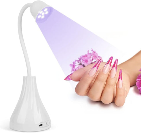 UV LED Nail Lamp, Portable Mini Nail Dryer, 360° Rotatable Quick Gel Nail Light for Home & Salon