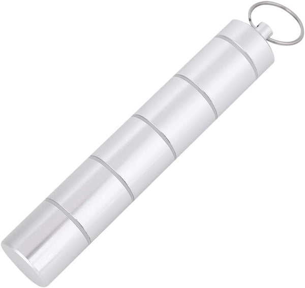 Drug Holder, Aluminum Alloy Waterproof Pill Key Chain Container with Key Ring for Outdoor Activities, Daily Use,