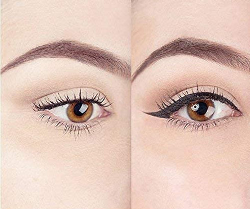 Winged Eyeliner Stamp - 2 x Black Liquid Eyeliner Pens, Easy Cat Eye Stencil Tool, SmudgeProof & Waterproof