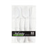Infinity Flatware White Disposable Soup Spoons, 32 Count, Stylish Premium Plastic Cutlery for Dining