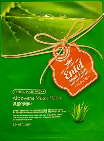 Entel 10 pcs Combo-Pack, Premium Korean Facial Mask Sheet (10 Types x 1pcs), Five Chemical Free ; No-Paraben, No-Silicon, No-Mineral Oil, No-Artificial Colors and No-Ethanol