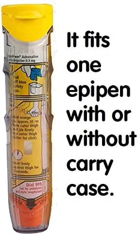 Single Epipen Carry Case - Hardcase Insulated Medication Bag - Bright Orange Holder for Emergencies