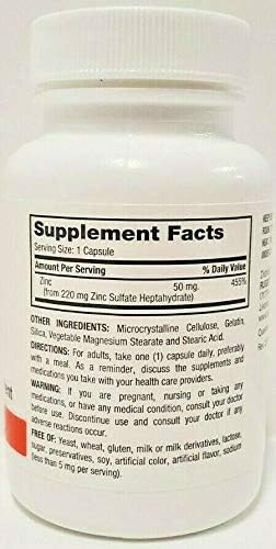 Rugby Zinc 50 mg, 100 Capsules