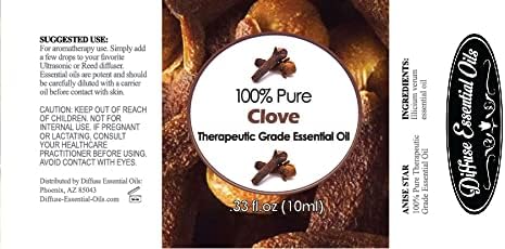 SXMFFHCG 10 ml 100& Diffuse Essential Oils - Clove Essential Oil, Pure Clove Oil for Tooth, Tooth Ache Ease, Gums