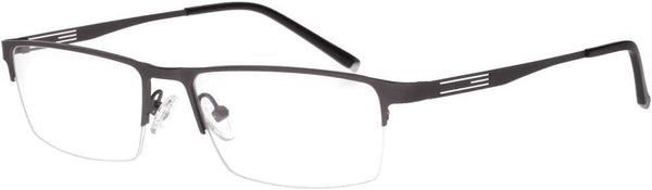 Jcerki Gray Bifocals Reading Glasses, 2.00 Men Women Fashion Light Half Frame Eyeglasses