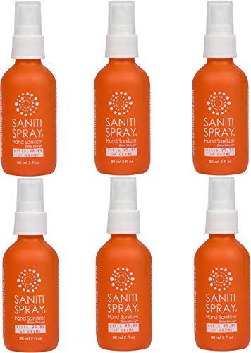 SanitiSpray Hand Sanitizer Orange Scent, 6 Pack, Up to 200 uses per bottle,