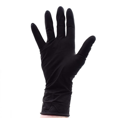 Colortrak Premium Grip Reusable Gloves, 4 Pairs (8 Total), Durable Powder Free Latex, Black, Medium, Textured