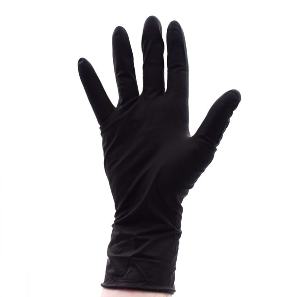 Colortrak Premium Grip Reusable Gloves, 4 Pairs (8 Total), Durable Powder Free Latex, Black, Medium, Textured