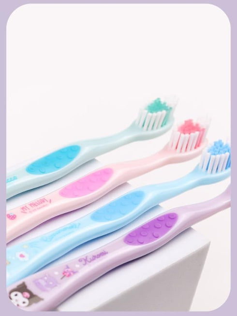 Cute Individually Packaged Toothbrush Set, Compact Head, Purple, 3 Count