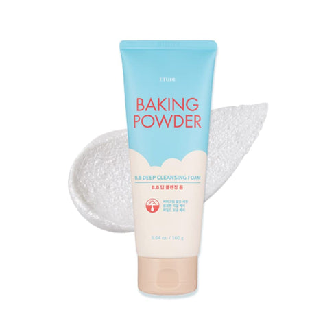 ETUDE Baking Powder B.B Deep Cleansing Foam, 5.4 fl.oz. (160ml) for Perfect Cleansing and Peeling
