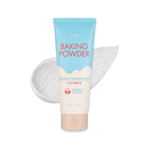 ETUDE Baking Powder B.B Deep Cleansing Foam, 5.4 fl.oz. (160ml) for Perfect Cleansing and Peeling
