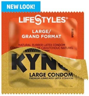 Pack 48 Lifestyles KYNG Premium Lubricated Large Latex Condoms Bulk [Larger Than Standard Condoms with Special