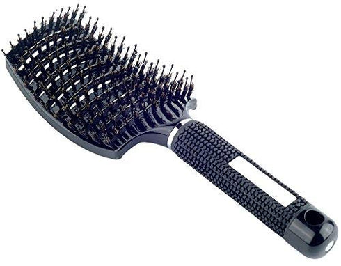 PERFEHAIR Natural Boar Bristle Hair Brush, Curved Vented Detangling Blow Dry Brush for All Hair Types