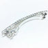 Small Sparkly Rhinestone Hair Clips, Silver Metal Rectangular Spring Barrettes for Women and Girls