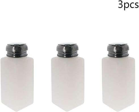 Utoolmart 3 Pcs 250Ml Alcohol Liquid Press Pumping Dispenser with Sealing Ring for Nail Polish Remover, Makeup Remover