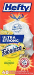 Hefty Ultra Strong Tall Kitchen Trash Bags, 13 Gallon, 40 Count Fabuloso Lemon Scent