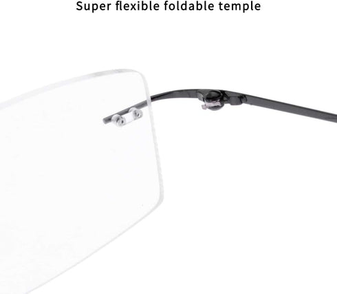 Fuisetaea Rimless Frame Bifocal Reading Glasses - Flexible Titanium Alloy +1.50 Lightweight Readers