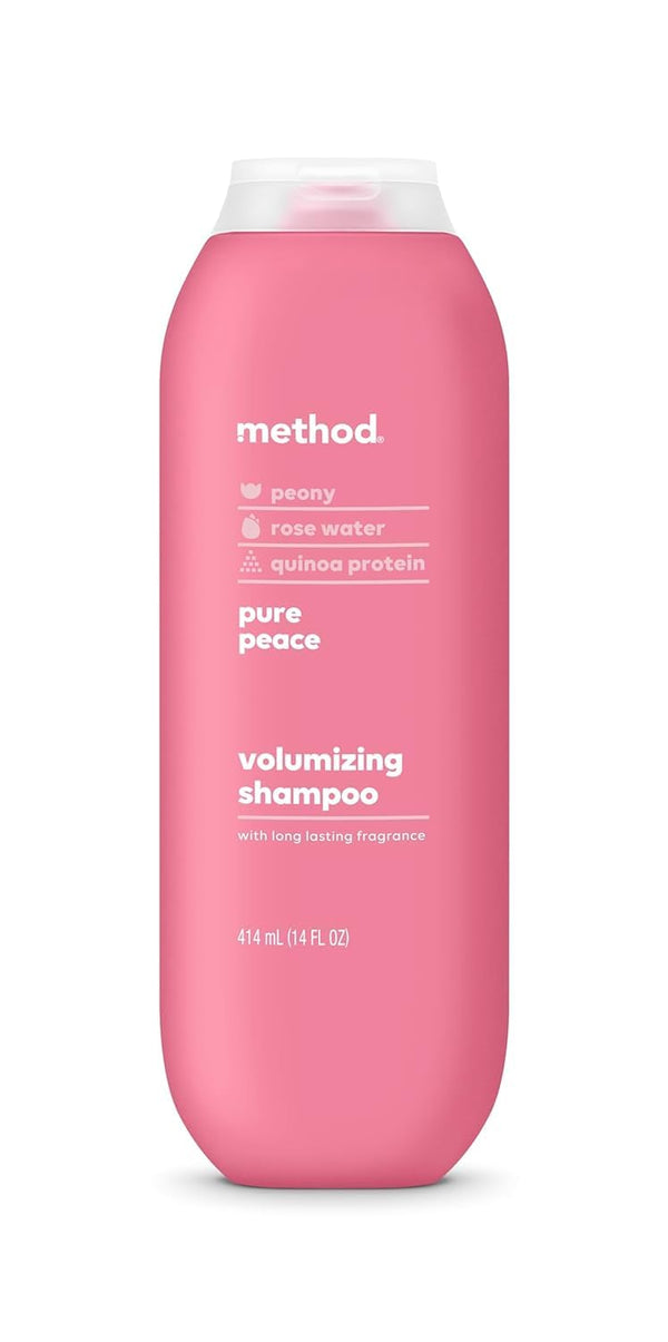 Method Volumizing Shampoo, Pure Peace with Rose, Peony & Pink Sea Salt, 14 oz (Pack of 1)