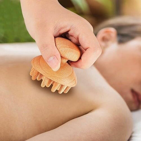 UCCKEYI 60x62mm Wood Guasha Press Head Massager Tool Octopus-Style Muscle Roller for Neck, Shoulders & Stress Relief
