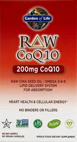 Garden of Life Vegetarian Omega 3 6 9 Supplement, Raw CoQ10 Chia Seed Oil, Antioxidant Support, 60 Capsules