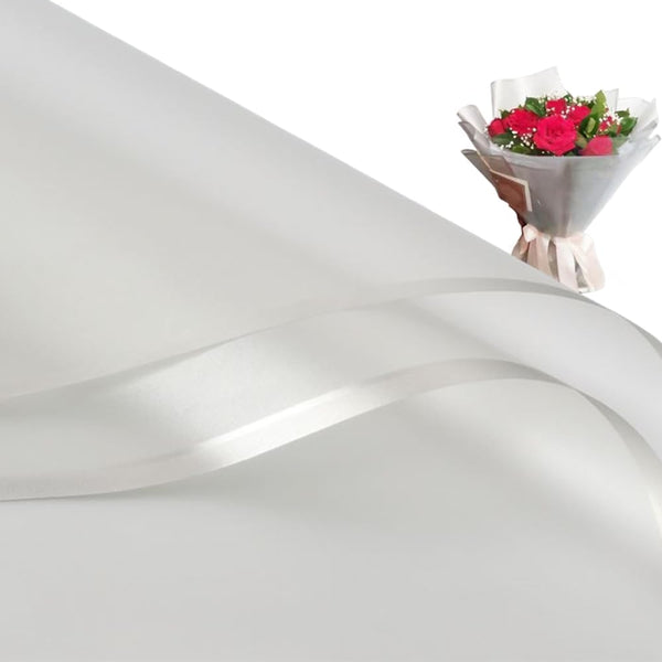 20 Pcs Waterproof Flower Wrapping Paper, Silver Border 23x23 Inch for Valentine's Day, DIY Crafts, Gift Packaging