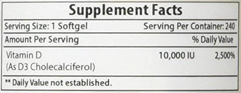 Best Naturals Vitamin D3 10,000 IU Softgel - 240 Count