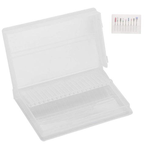 Nail Drill Bit Case Holder, 20 Slots Organizer Displayer Stand for Manicure Tool, Nail File Bit Case