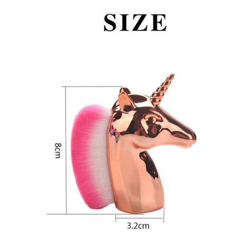 Unicorn Makeup Brush for Nail Art - Powder Foundation, Blush, Contour, Rainbow Horse Big Brush for Face & Hands