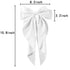 Large Hair Bow Clips for Women Girls, Silky Satin Hair Barrettes with Long Ribbon Tail, White Hair Bows Slides