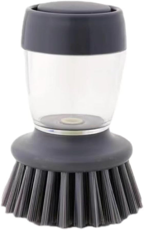 Dishwashing Brush with Soap Dispenser - Multi Functional Press Type Kitchen Detergent Brush for Dishwashers and Pans