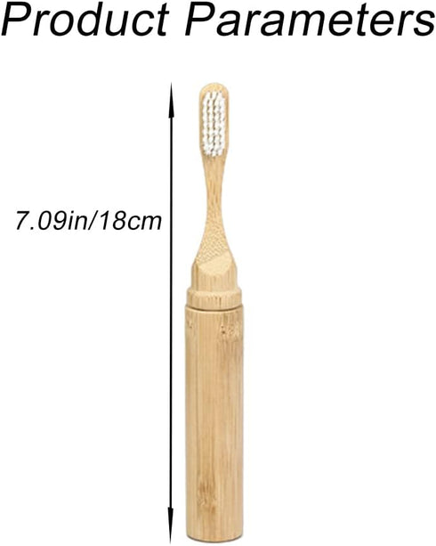 HUAZEXINX Folding Travel Toothbrush Bamboo Toothbrushes Case Holder Kit Portable Soft Bristle Travel Size Toothbrush