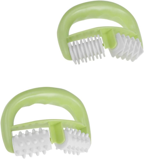Set 2 of Ergonomic Green Hand Rollers for Muscle Relief and Recovery