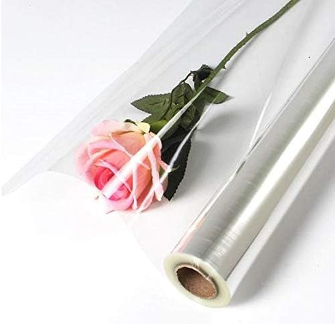 Purple Q Crafts Clear Cellophane Wrap Roll, 16 Inches Wide, 100 Feet Long, Thick Food Safe Cello Rolls