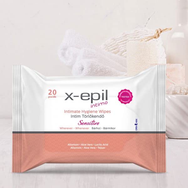 X-Epil Intimate Hygiene Wet Wipes - 30 Count - All Natural Wet Wipes