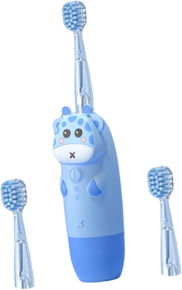 Sonic Electric Toothbrush with Blue Brush Heads Frequency Ergonomic Non Slip Handle