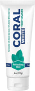 Coral White Mint Toothpaste, Natural Fluoride SLS Free, Coral Calcium Remineralizing, 4 Ounce